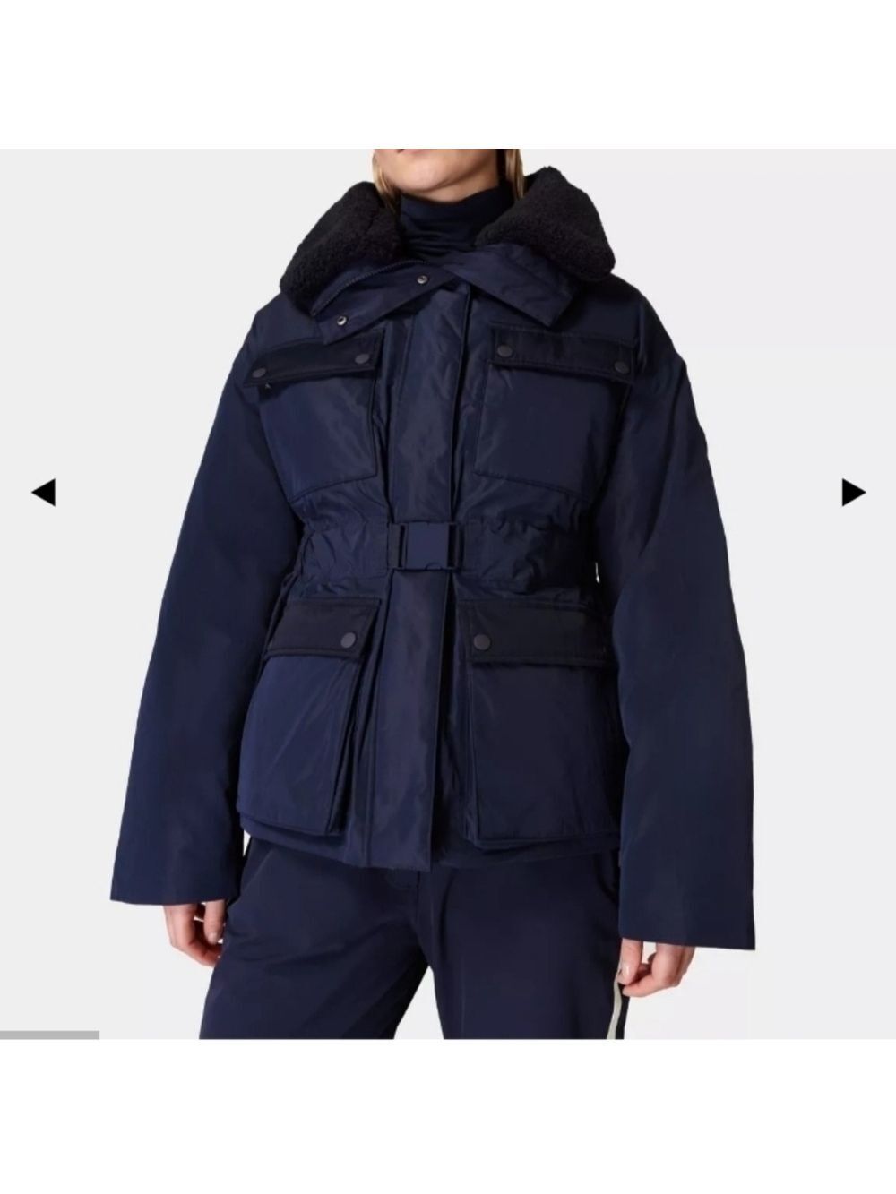 Sweaty Betty Alps Ski Jacket in Navy Blue
